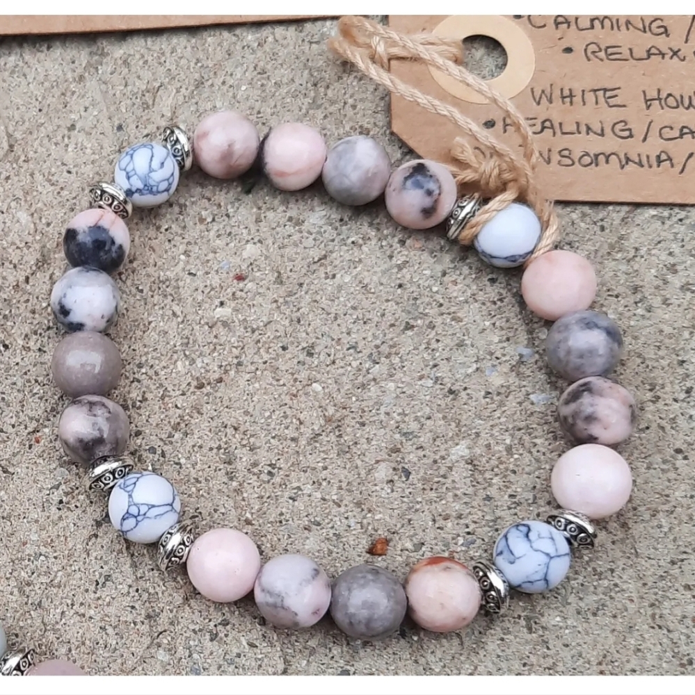 Beautiful Pink Zebra Jasper bracelet